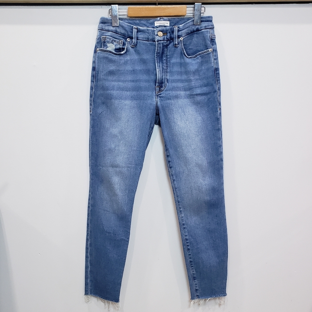 Good American Blue Ankle Cropped Jeans